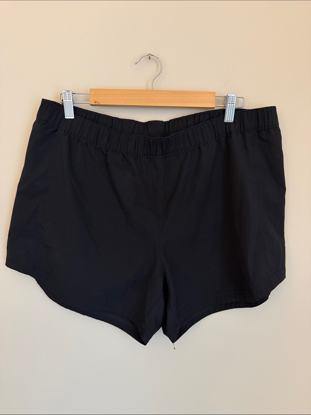 Women's Black Athletic Shorts with Elastic Waistband